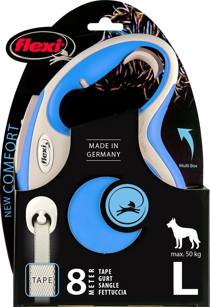 Flexi New Comfort Hondenriem Tape L - 8m - Blauw - afbeelding 6 van 6