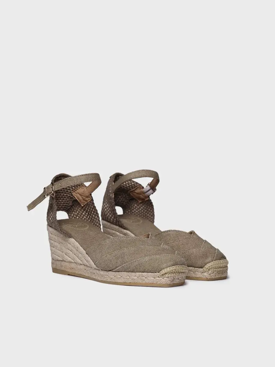 Espadrilles met sleehak voor dames van katoen canvas