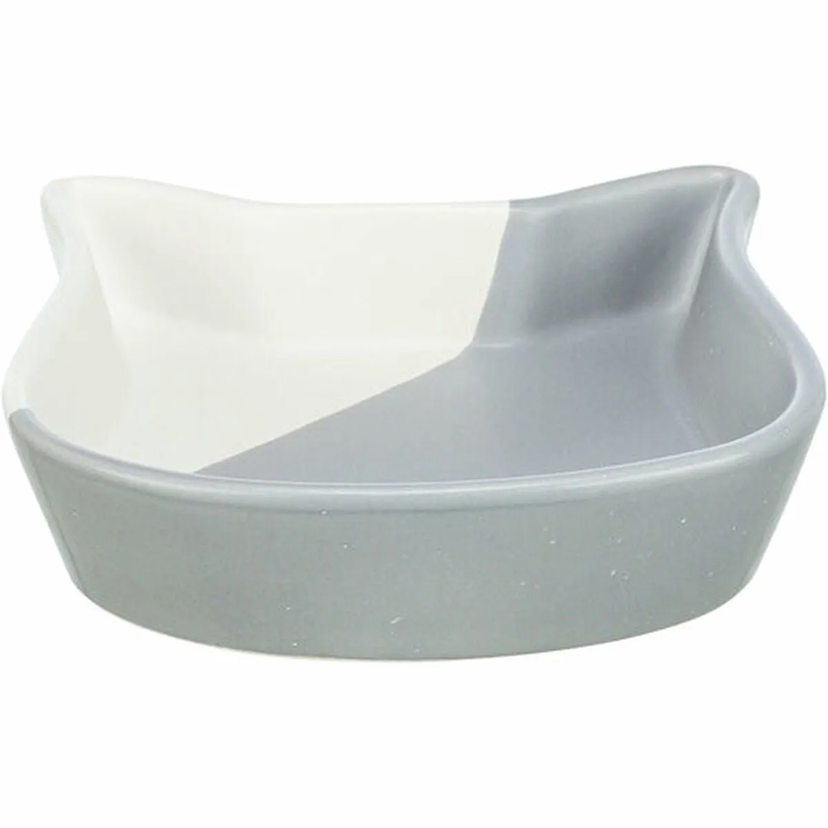 Trixie Keramiek Voerbak Kattenkop - 13cm - 200ml - Grijs/Wit - afbeelding 2 van 2