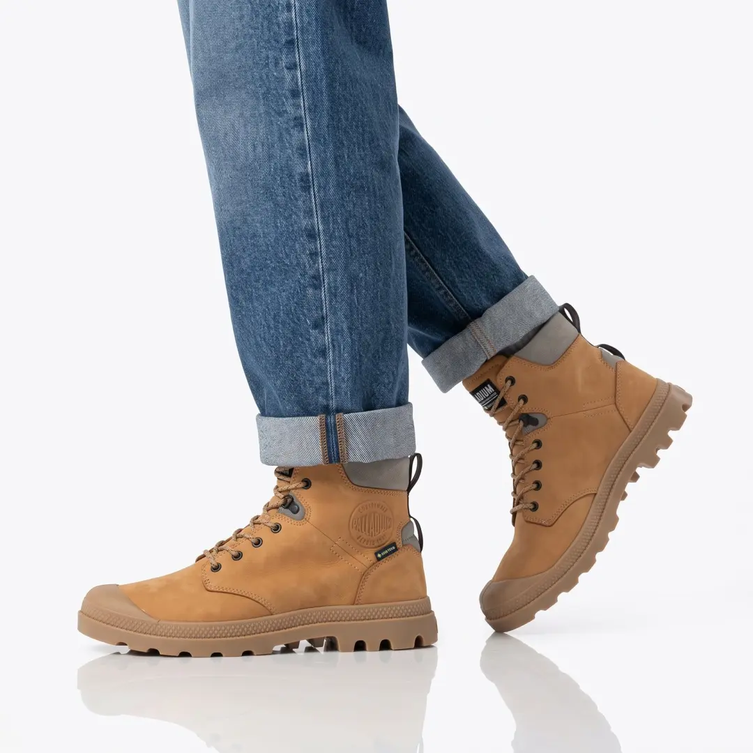 Palladium Pampa Sportcuff GTX Leren Boots Gore Tex Gold