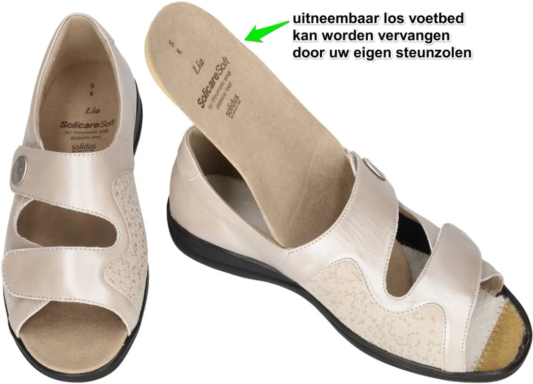Solidus Dames Sandalen - Zandkleur - 41.5 - afbeelding 3 van 4