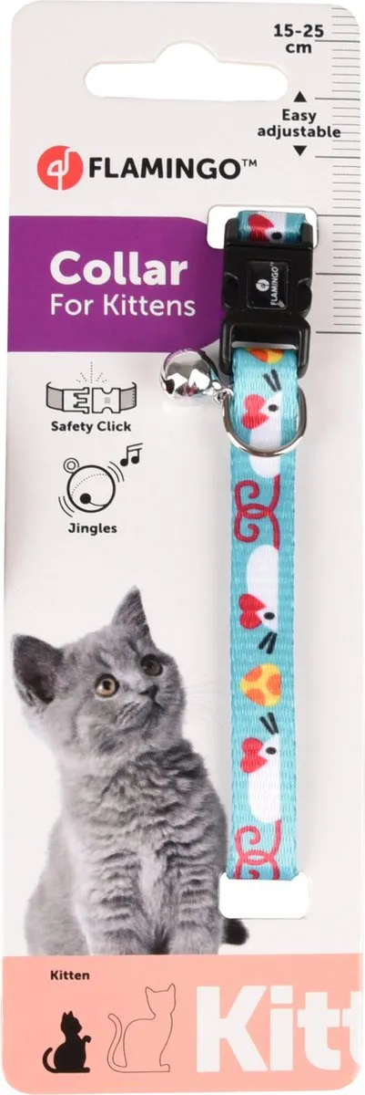 Flamingo Arwen Kittenhalsband - Blauw - 15-25cm