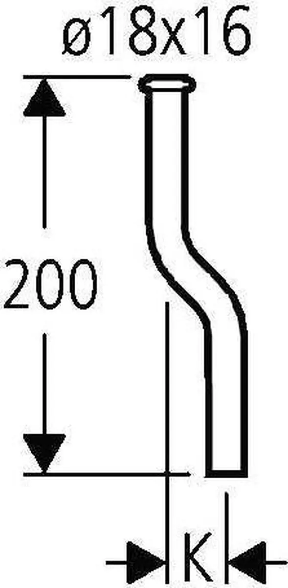 GROHE Urinoirspoelbuis 18mm - 200mm - Chroom - afbeelding 4 van 6