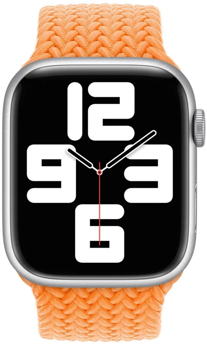 Apple Gevlochten Solobandje Apple Watch - Maat 3 - Bright Orange