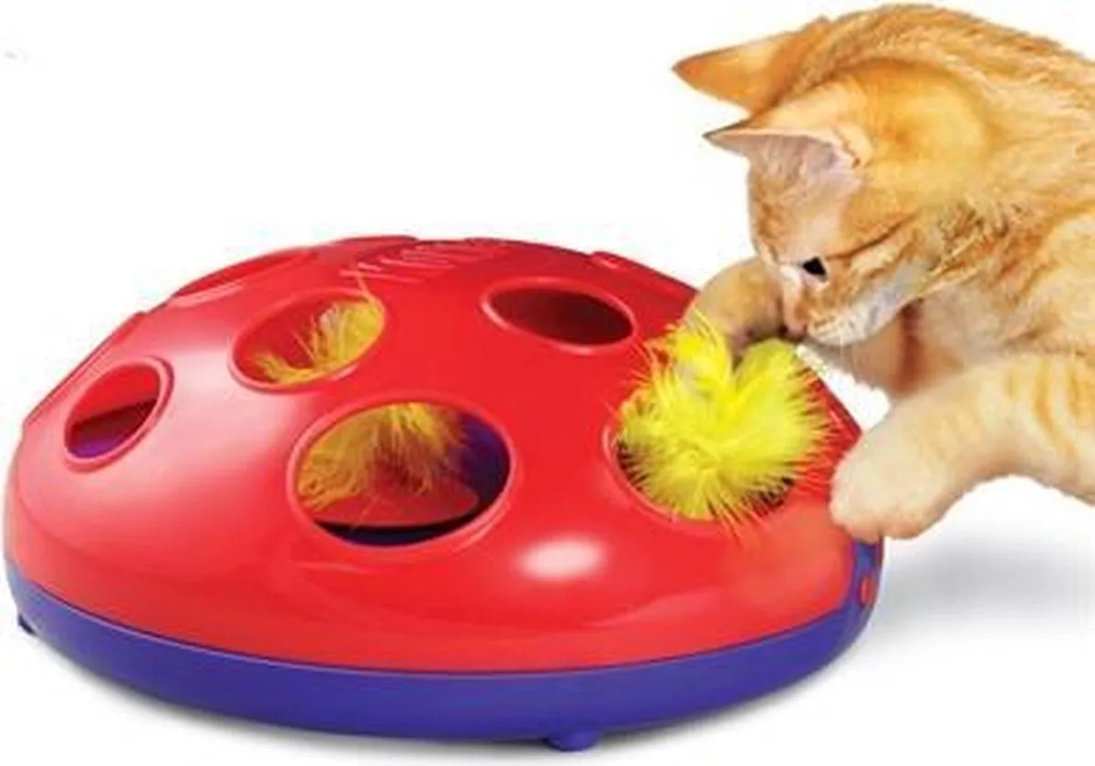 KONG Cat Feather Toy - Geel