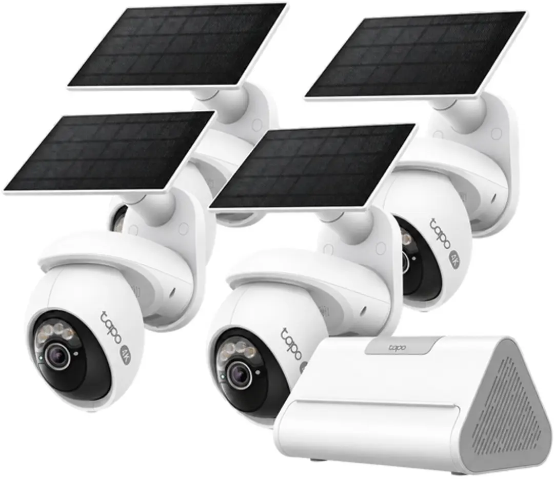 Tapo C660 Beveiligingscamera Buiten op Zonne-energie 4-pack + H500 CentralHub