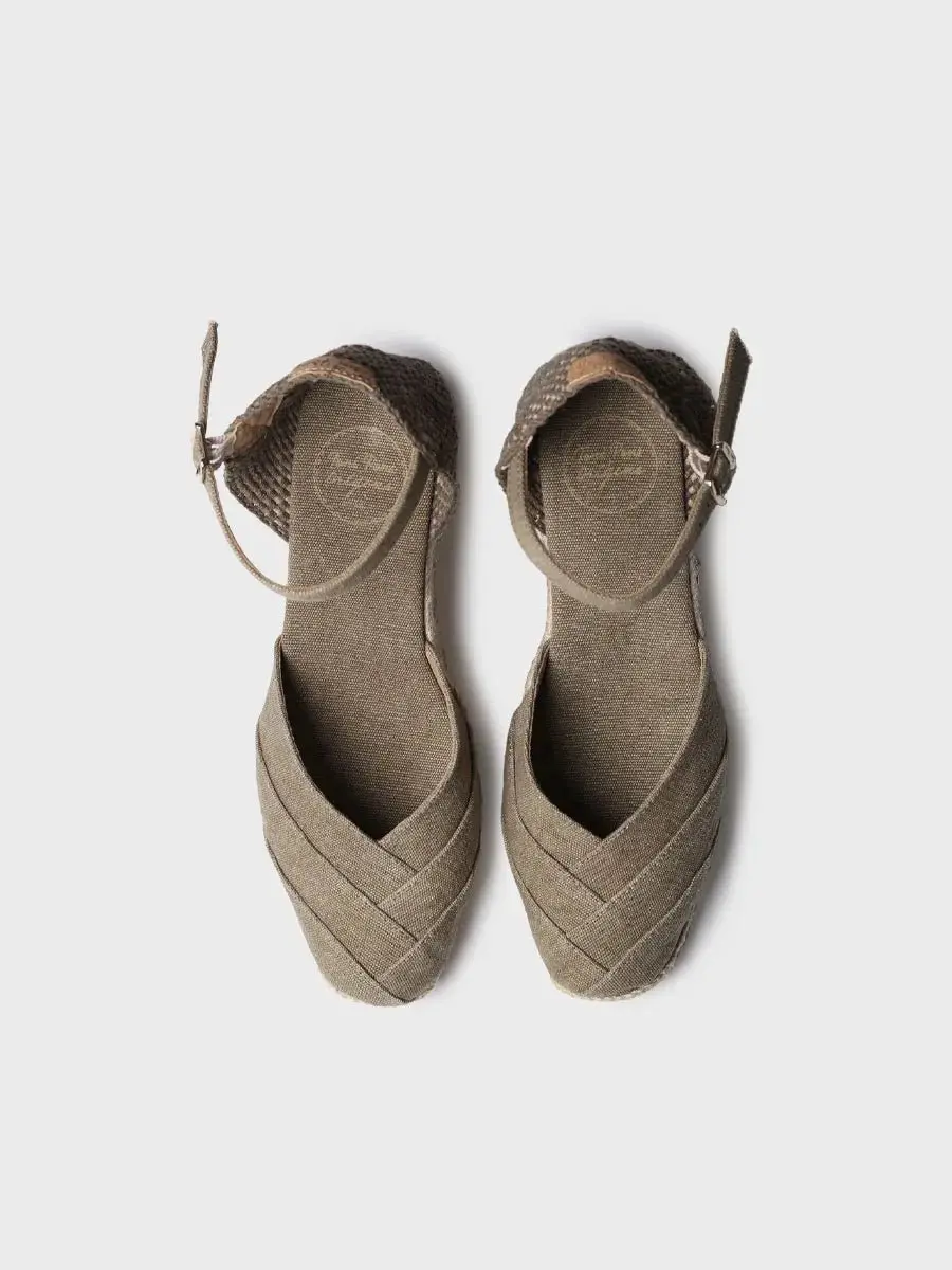 Espadrilles met sleehak voor dames van katoen canvas