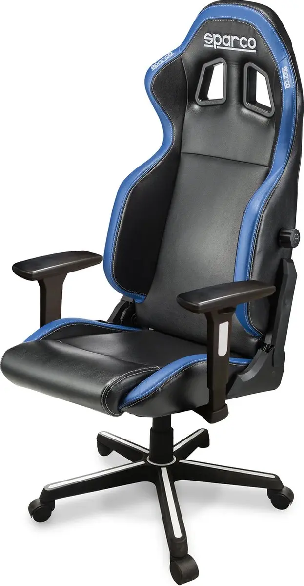 Sparco Icon Sky Bureaustoel - Zwart — Blauw — Maat Onesize