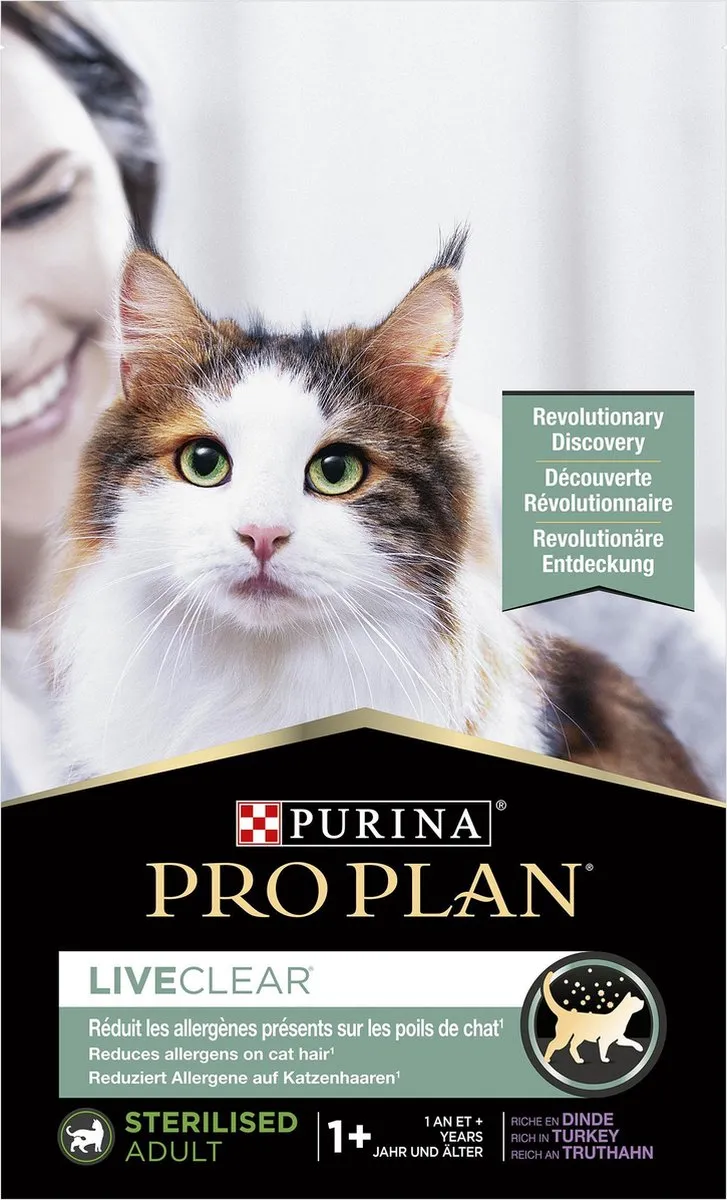 Pro Plan LiveClear Sterilised Adult Kalkoen Kattenvoer Droogvoer 7kg