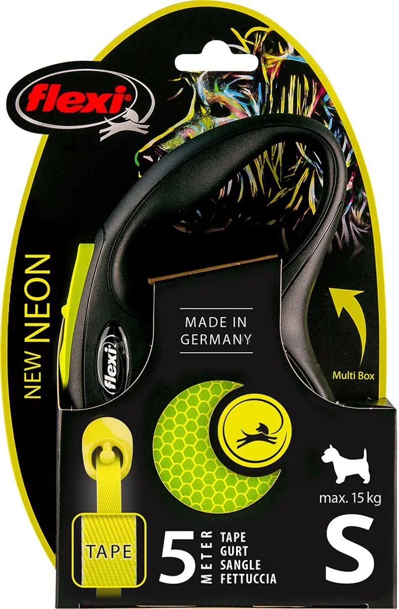 Flexi New Neon Hondenriem Tape 5m - Blauw - afbeelding 6 van 6