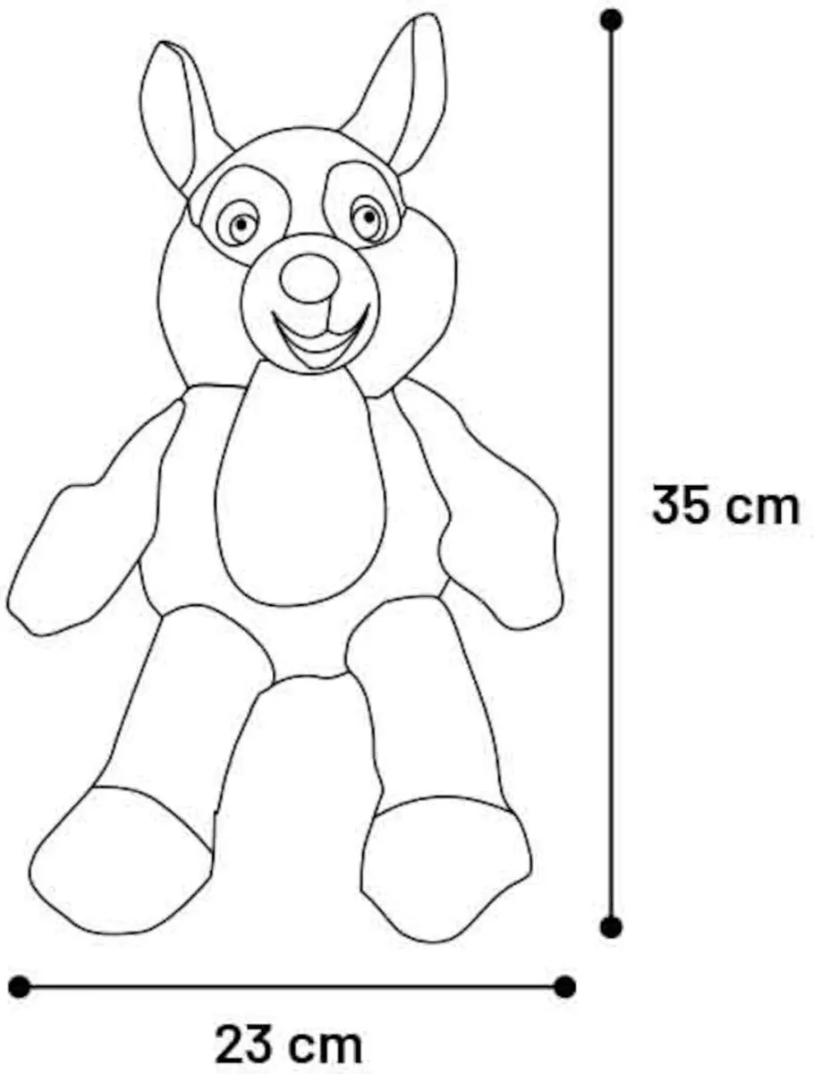 Flamingo Grijze Vos Rabba Pluche Speeltje - 35cm - afbeelding 2 van 4