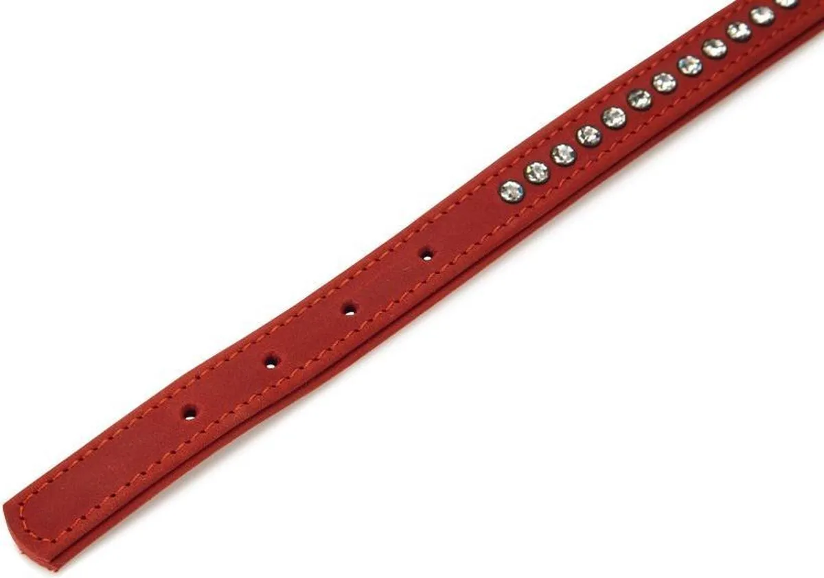 Beeztees Buffalo Strass Hondenhalsband - Rood - 30-36 cm
