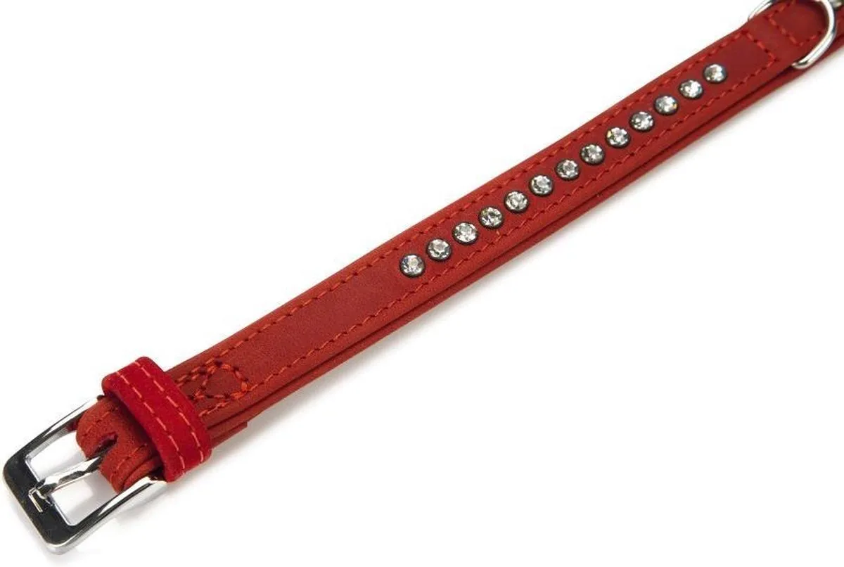 Beeztees Buffalo Strass Hondenhalsband - Rood - 30-36 cm