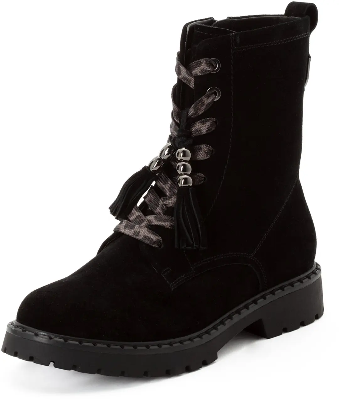 Tamaris leren enkellaarsjes voor dames 1-25284-47-001, veterlaarsjes, zwart