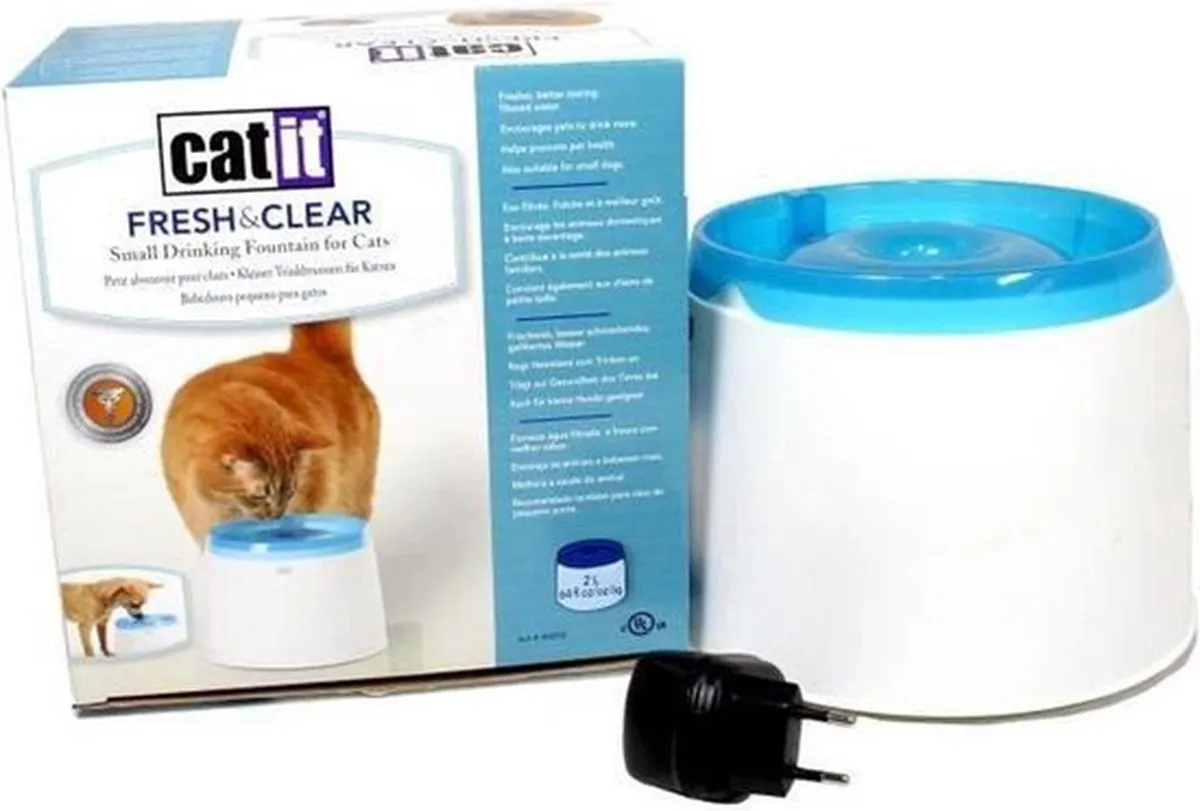 Catit Fresh & Clear Drinkfontein Kat - 2L - Blauw/Wit - afbeelding 5 van 6