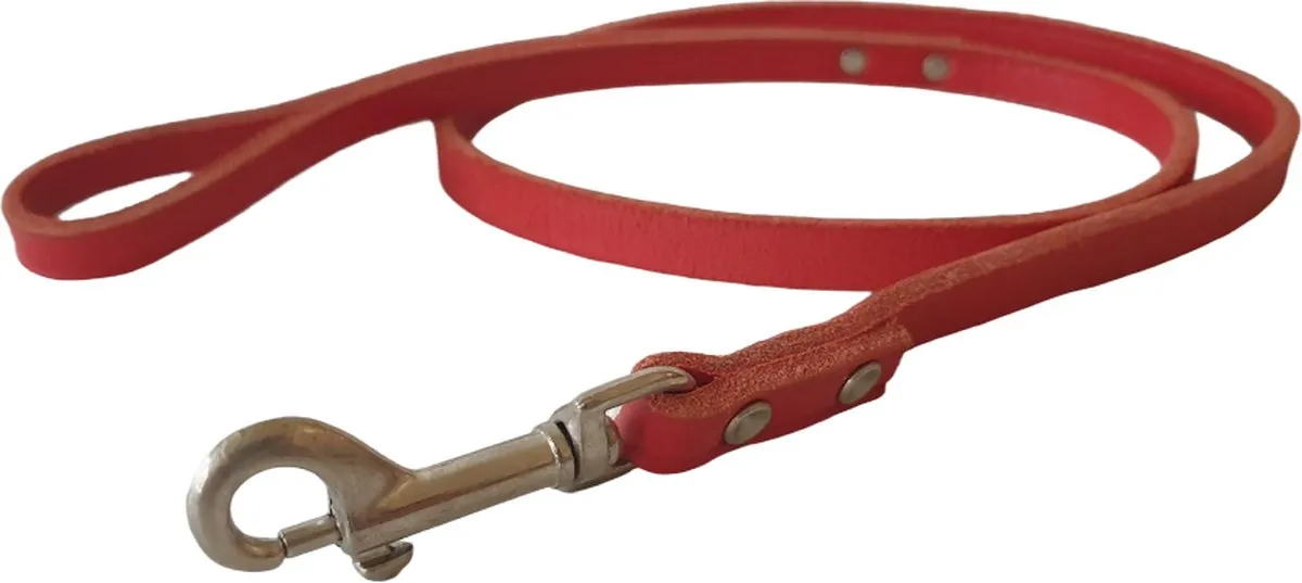 Flamingo Karlie Rondo Lederen Hondenriem 100cm - Rood