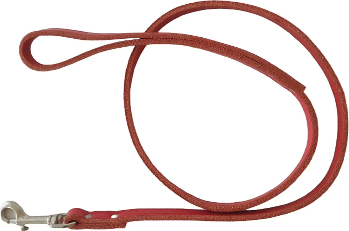 Flamingo Karlie Rondo Lederen Hondenriem 100cm - Rood