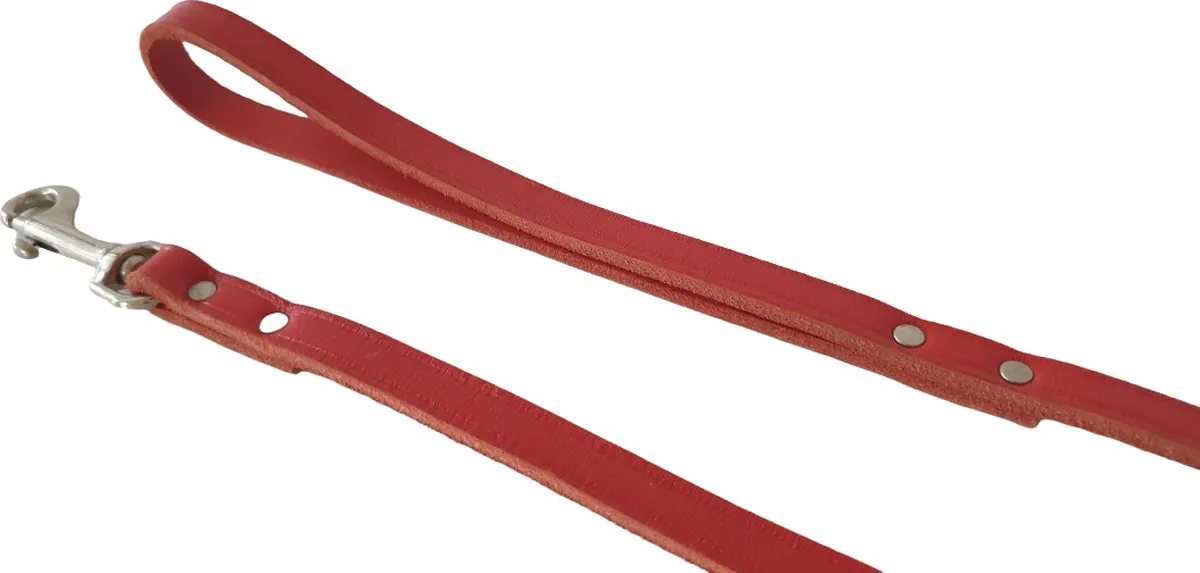 Flamingo Karlie Rondo Lederen Hondenriem 100cm - Rood