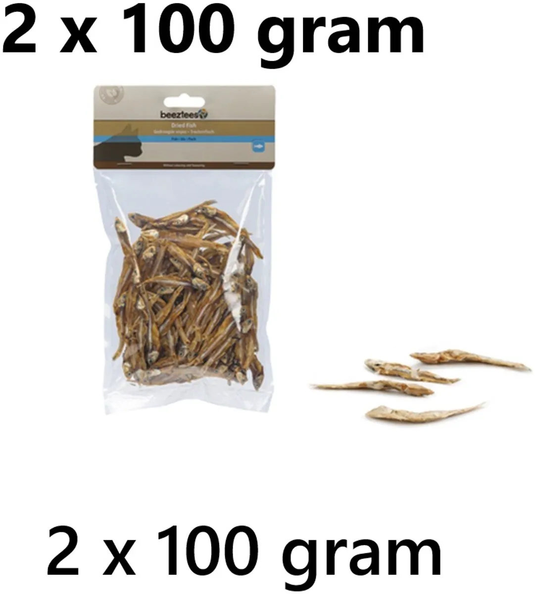 Beeztees Katten Snack Gedroogde Visjes 200g