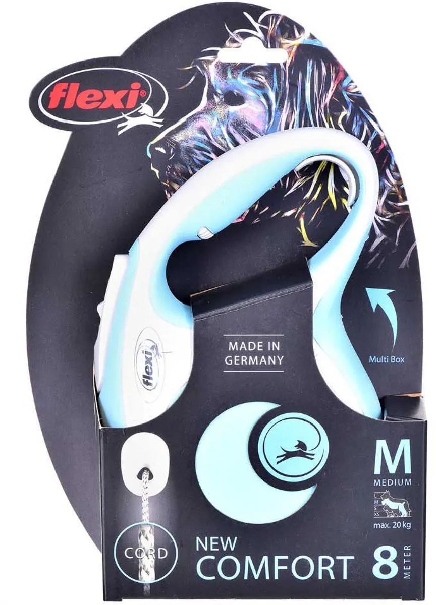 Flexi Rollijn New Comfort Koord M - 8m Lichtblauw & Lichtgrijs - afbeelding 3 van 6
