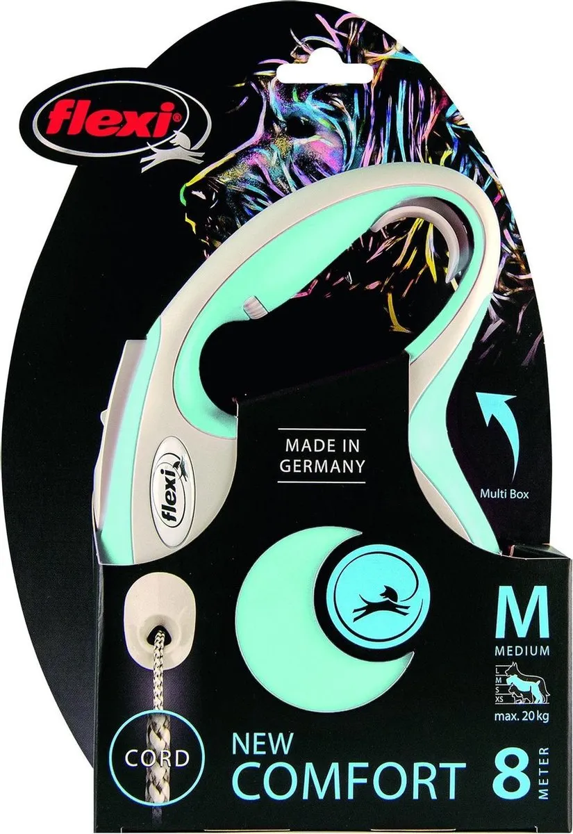 Flexi Rollijn New Comfort Koord M - 8m Lichtblauw & Lichtgrijs - afbeelding 5 van 6