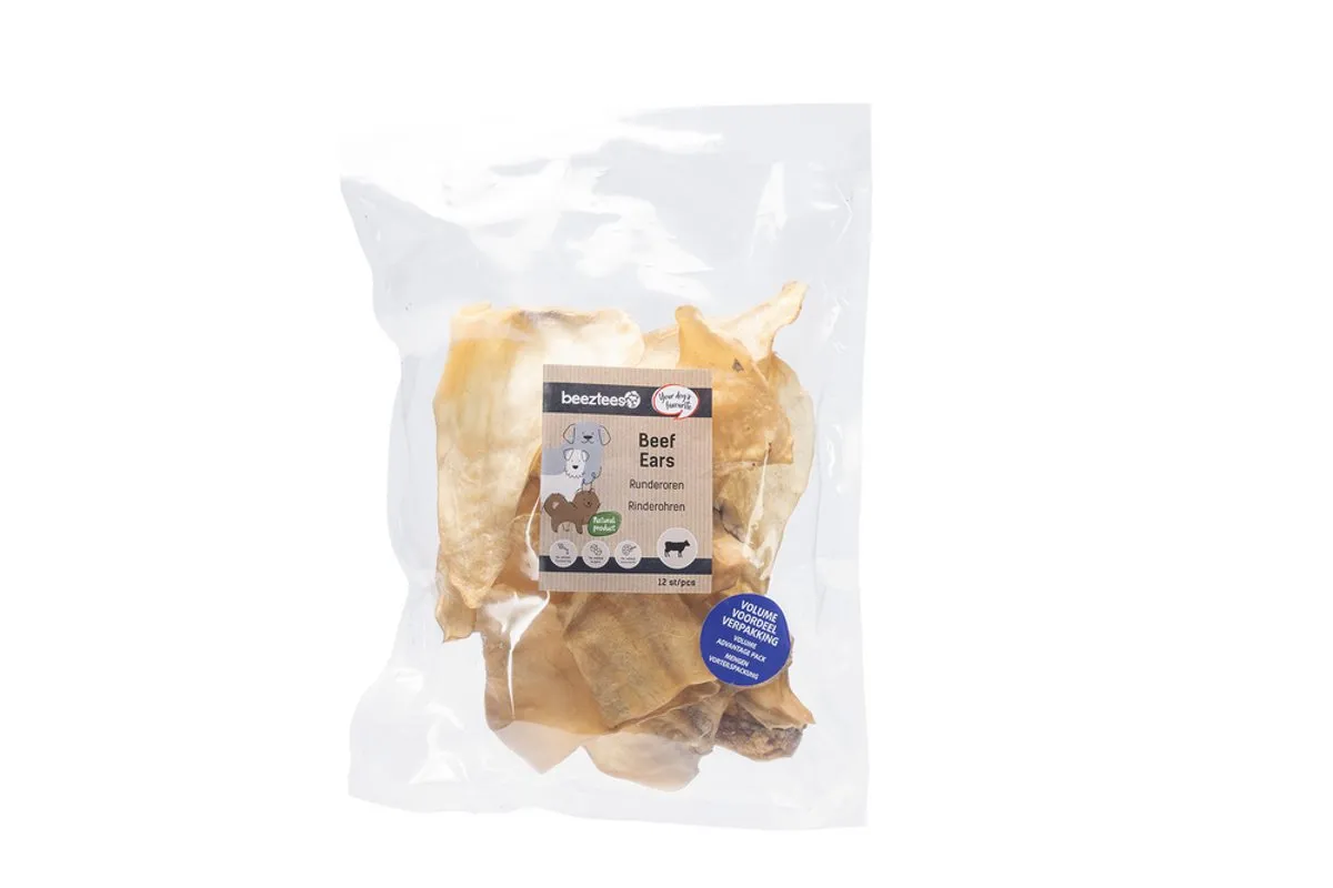 Beeztees Runderoren Hondensnacks - 12 Stuks