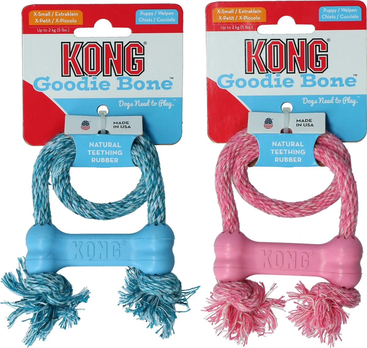 KONG Goodie Bone met Touw 7-16 kg - afbeelding 2 van 6