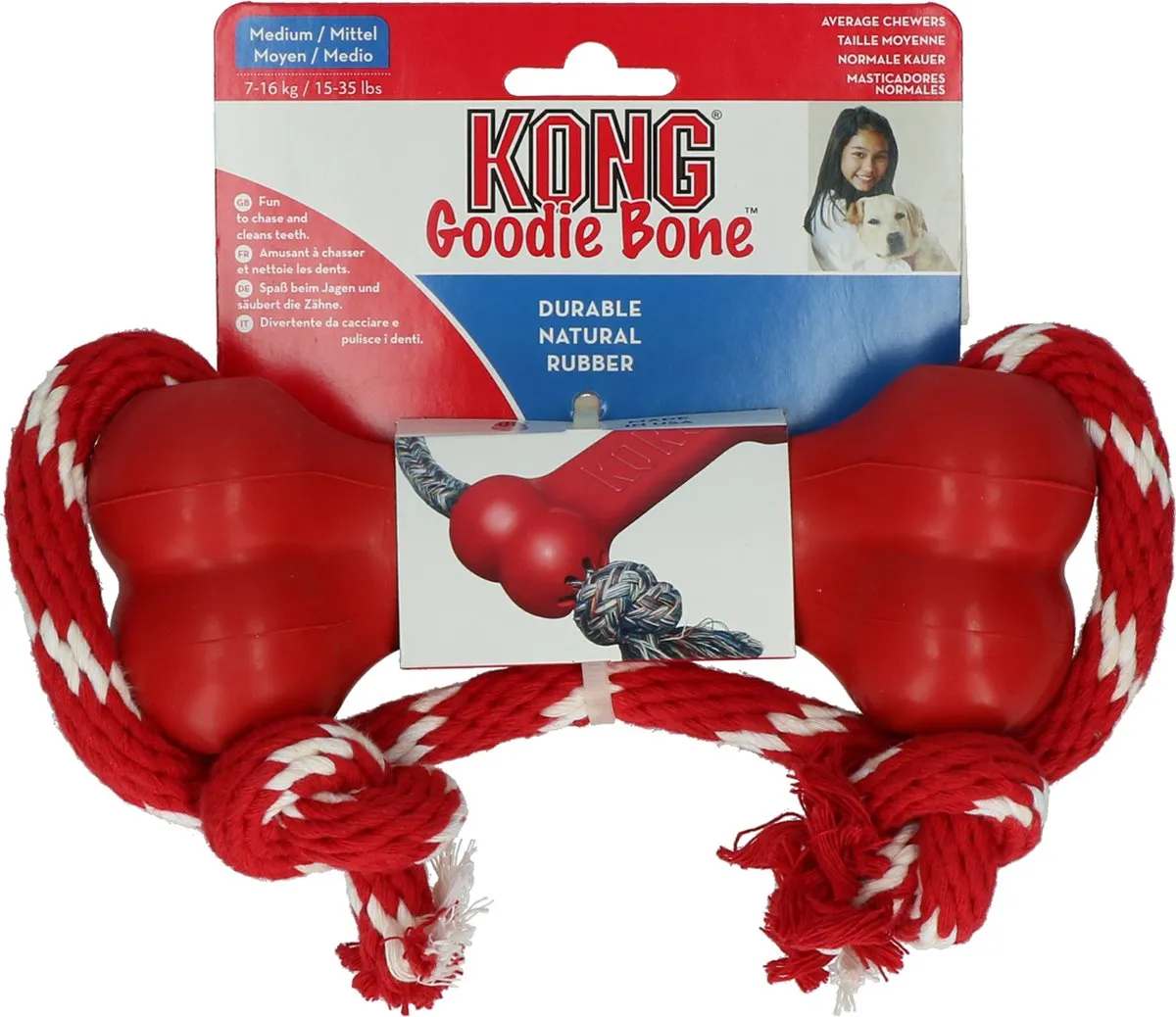 KONG Goodie Bone met Touw 7-16 kg - afbeelding 6 van 6