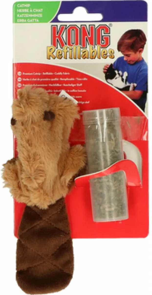 KONG Kat Catnip Bever Speelmuis - Bruin