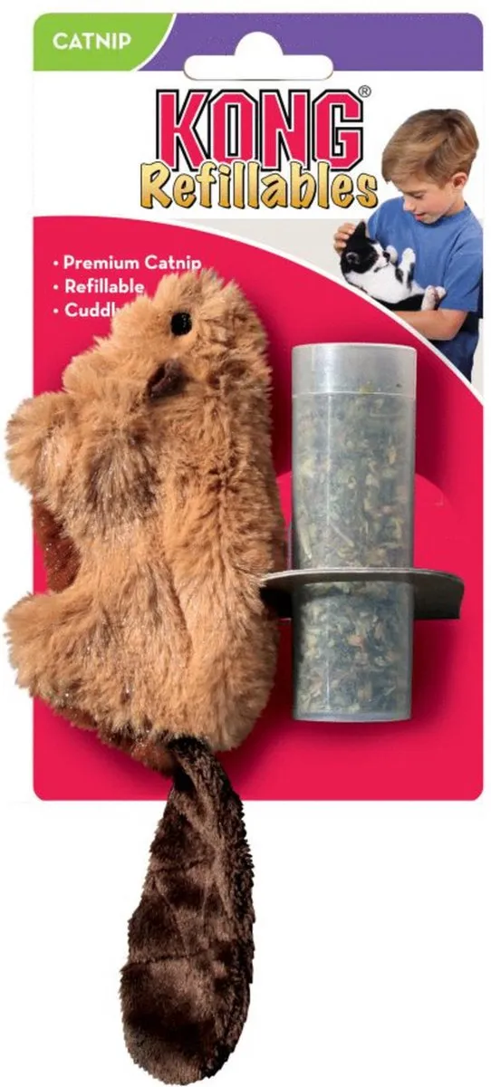 KONG Kat Catnip Bever Speelmuis - Bruin