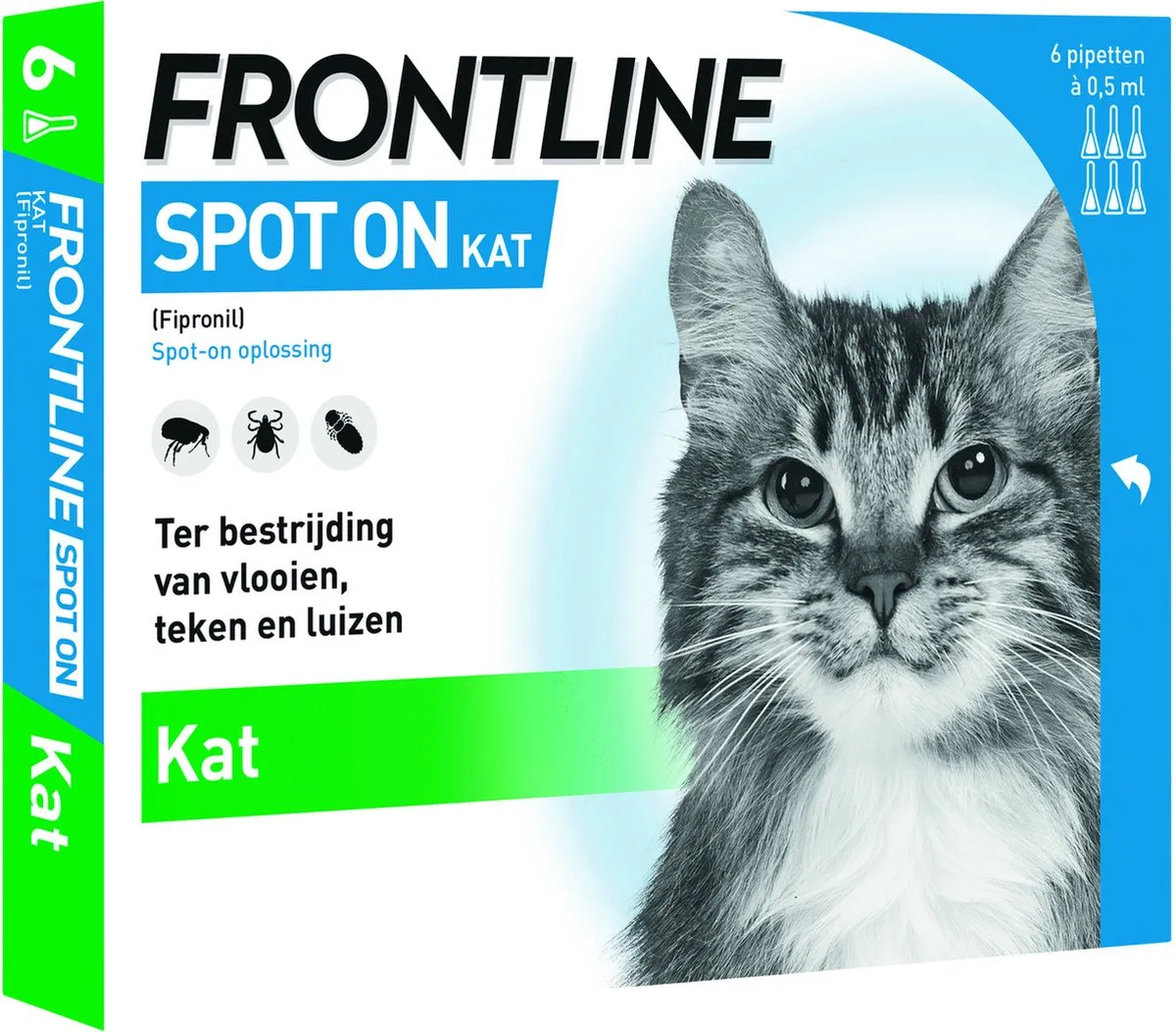 Frontline Spot On Kat - Anti vlooien en tekenmiddel - 6 pip