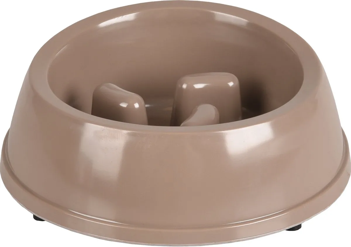 Flamingo Mangi Slow Feeder Voerbak - 500ml - Ø18,5cm - Taupe - afbeelding 6 van 6