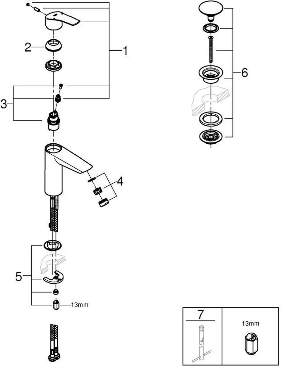 GROHE Eurosmart 23989003 Wastafelmengkraan - Chroom - afbeelding 2 van 6