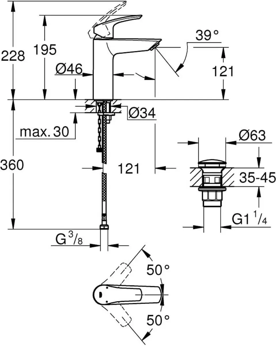 GROHE Eurosmart 23989003 Wastafelmengkraan