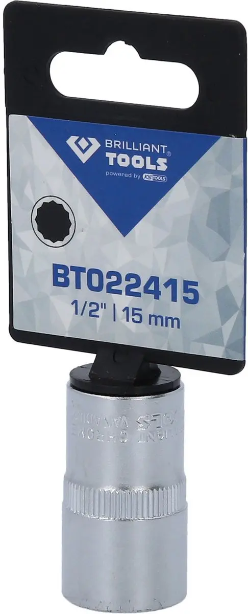 Brilliant Tools 1/2" twaalfkant dop 15 mm BT022415 - afbeelding 3 van 4