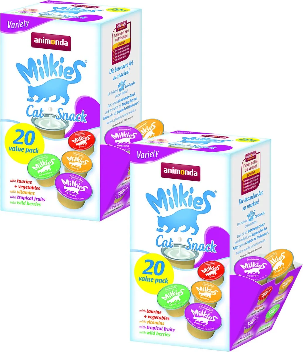 Animonda Milkies Variety Value Pack Kattensnacks - 40 Stuks (2x20) - afbeelding 2 van 2