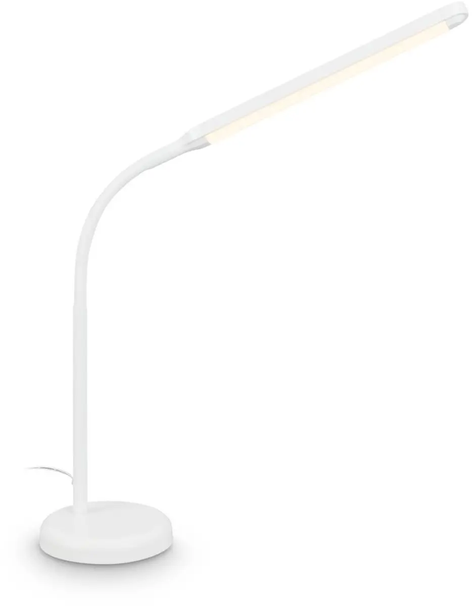 BRILONER Mura – LED Bureaulamp – tafellamp met touchbediening – dimbaar – warm wit licht – geheugenfunctie – wit – 36.6x13x45.4 cm