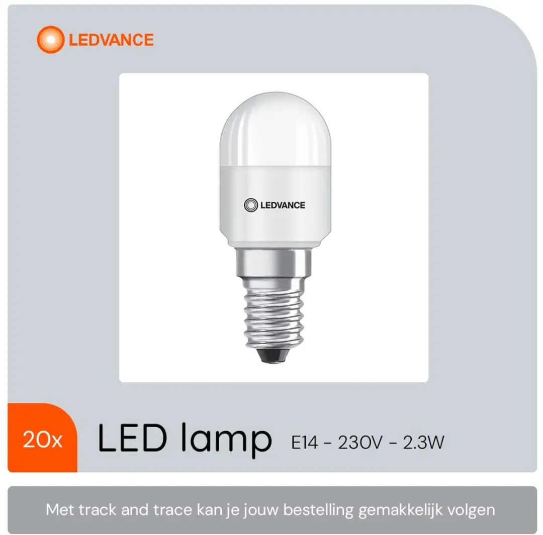 LEDVANCE LED Special T26 E14 buislamp - 2.3W 2700K - 20 stuks - afbeelding 6 van 6