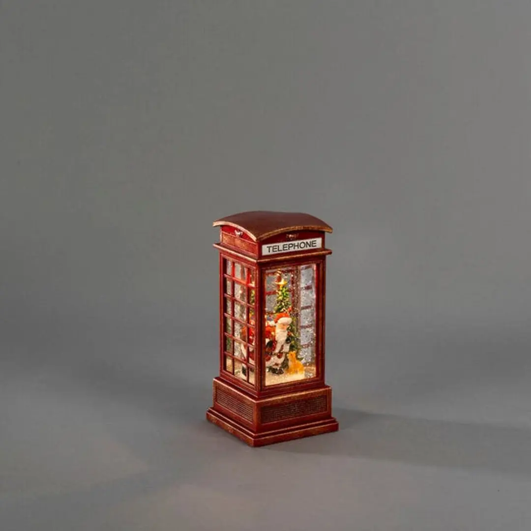 Konstsmide Sneeuwlantaarn Telefooncel LED - Rood - afbeelding 4 van 5