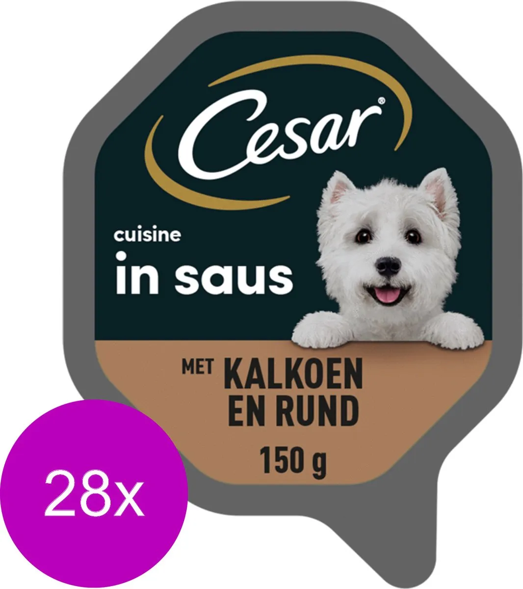 César Alu Cuisine Hondenvoer - Kalkoen & Rund 28x150g