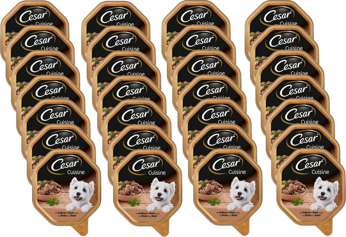 César Alu Cuisine Hondenvoer - Kalkoen & Rund 28x150g