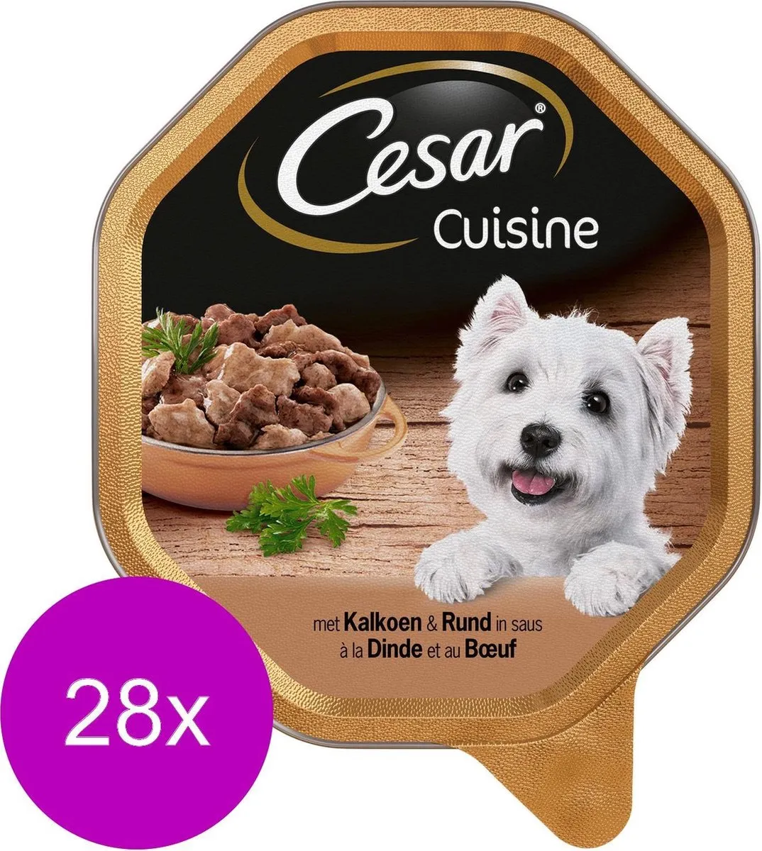 César Alu Cuisine Hondenvoer - Kalkoen & Rund 28x150g