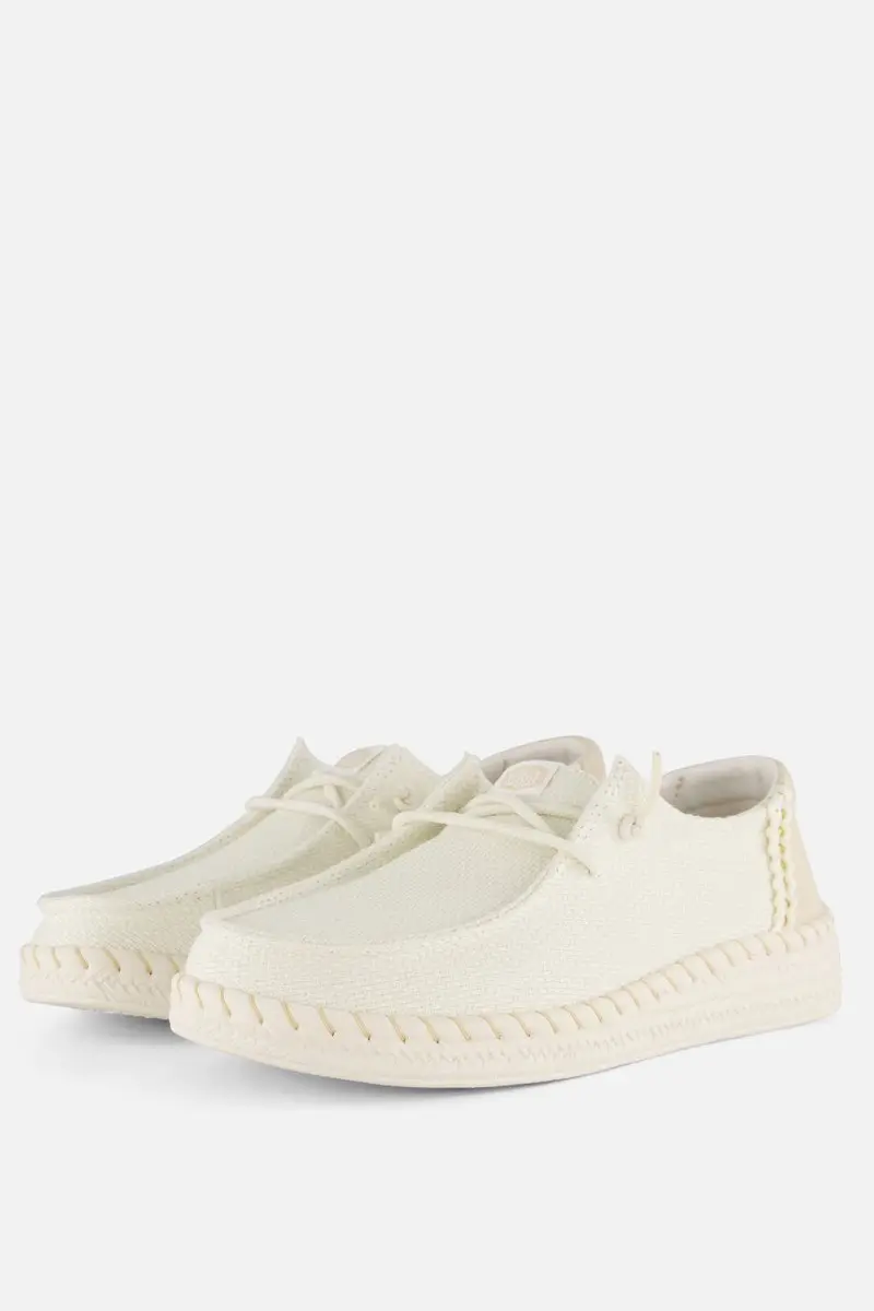 HEYDUDE Wendy Woven Instappers wit Textiel