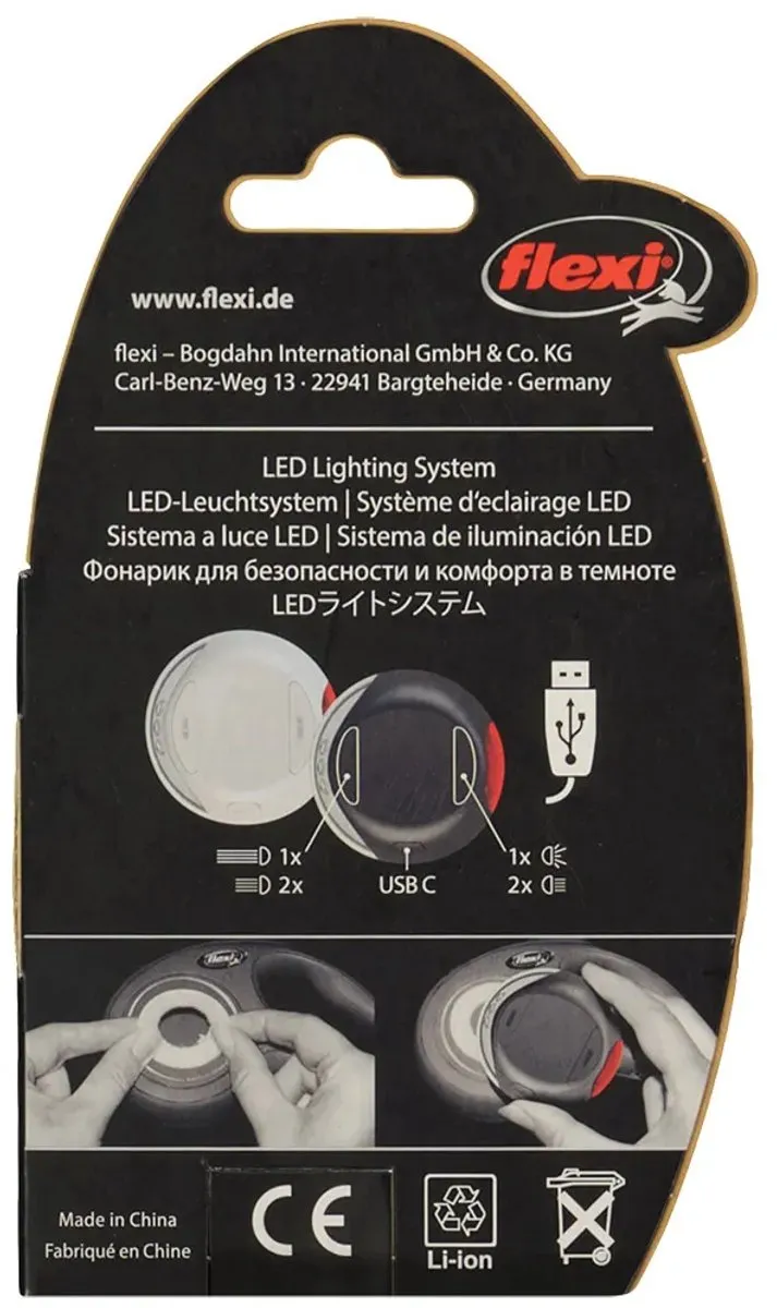 Flexi Vario LED Light System Hondenriem - Grijs