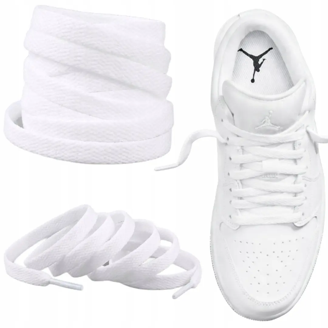Witte Platte Veters 180cm voor Air Jordan 1 Sneakers
