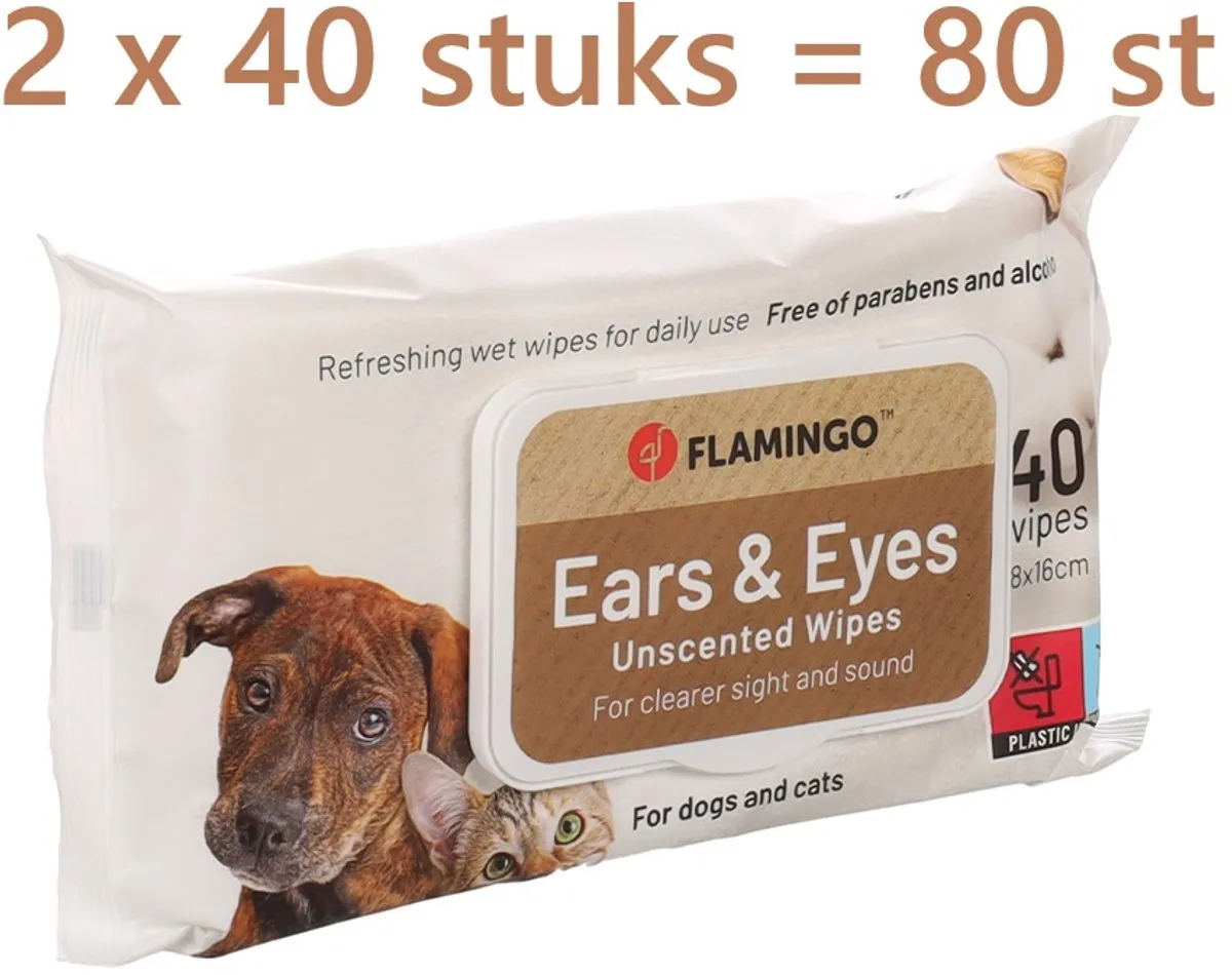 Flamingo Oor & Oog Doekjes Honden Katten