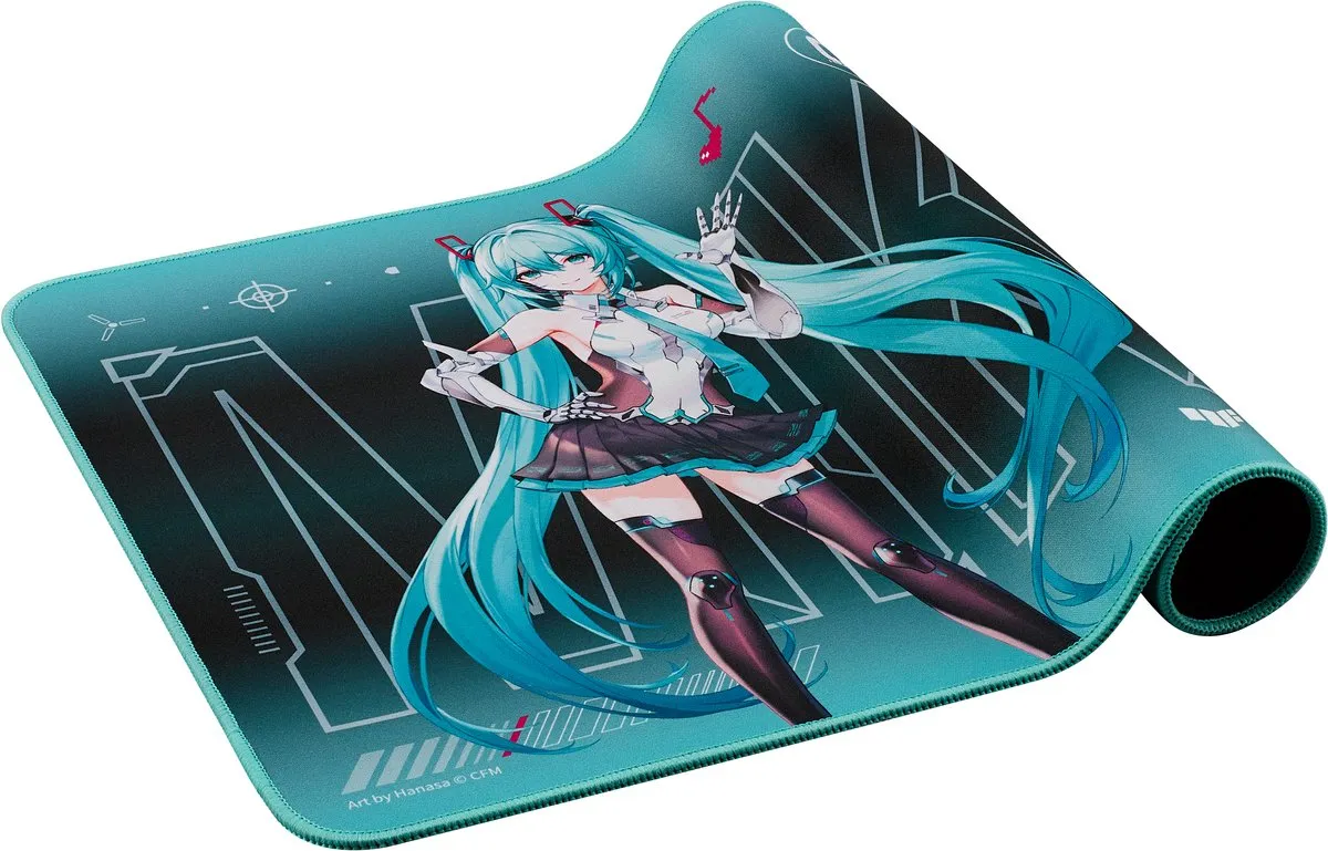 ASUS TUF Gaming P1 Hatsune Miku Edition - Muismat rubber - stof - blauw, zwart