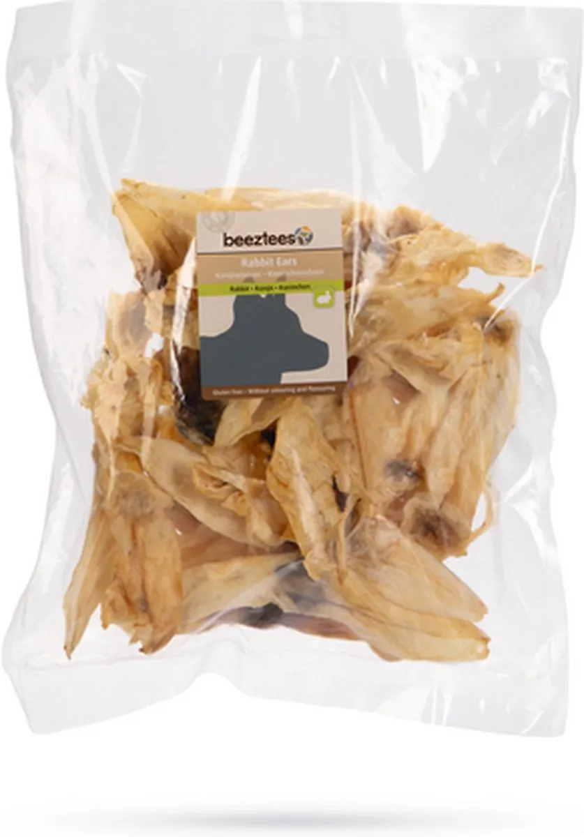 Beeztees Konijnenoren Hondensnack - 25 Stuks