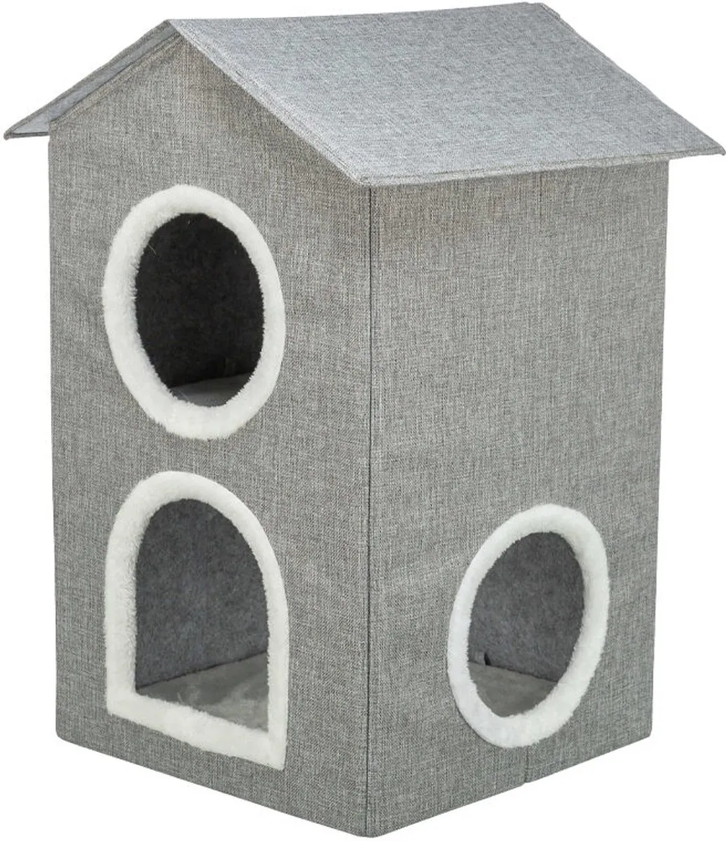 Trixie Nora Kattenhuis Lichtgrijs - 2 Verdiepingen - afbeelding 5 van 5