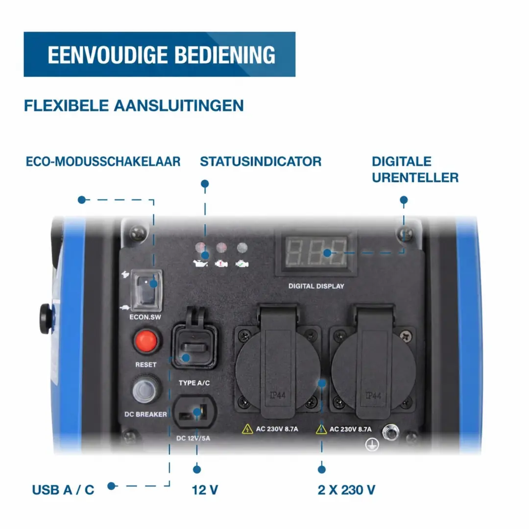 Hyundai HY-IG2000 Inverter Generator - 2200W Piekvermogen - afbeelding 4 van 6